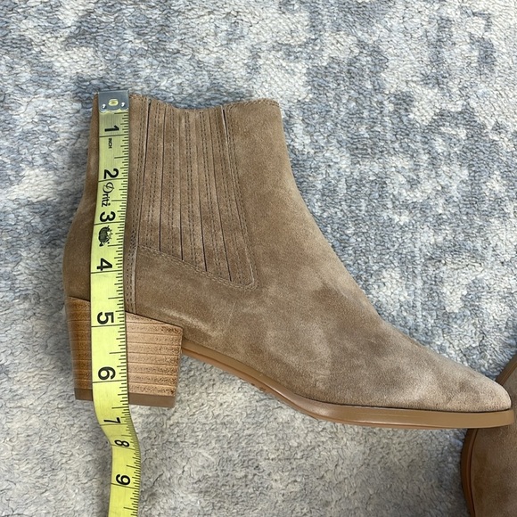 New Rag & Bone Rover Block Heel Chelsea Booties Ankle Boots Suede Tan Sz 35 - Picture 12 of 14
